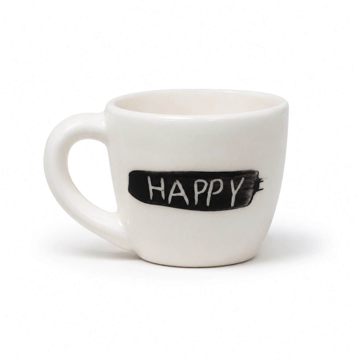 02 شات سرامیکی دستساز طرح HAPPY براش - Image 1
